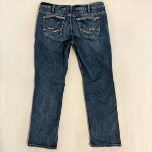 Silver Suki Straight Jean Womens 18x30 (Fit 36x30) Denim Embroidered Western